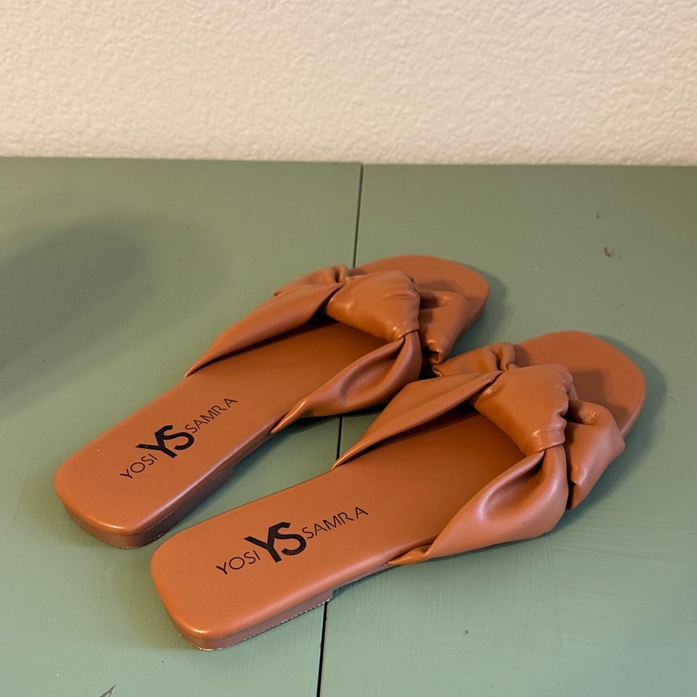 Yosi Samra Women's Brown Knotted Sandals